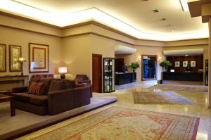 a living room with a couch and a rug at Hotel Coia de Vigo in Vigo