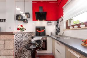 Kuchyň nebo kuchyňský kout v ubytování Lento Apartment