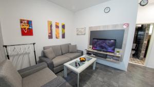 Телевизор и/или развлекательный центр в Cozy apartment in Old Town - with parking