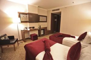 TV a/nebo společenská místnost v ubytování Paşapark Selçuklu Hotel
