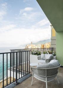 a balcony with a view of the ocean at Sublimis Boutique Hotel Adults-Only in Camogli