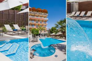 a collage of photos of a hotel and a swimming pool at Hotel Torino Wellness & Spa in Diano Marina