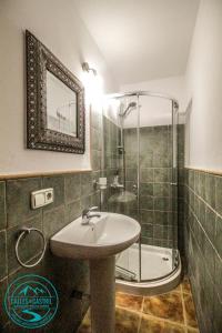 a bathroom with a sink and a shower at Calle Horno in Castril