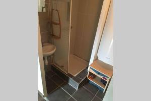 a bathroom with a shower and a sink at maison Appart du mont july in Ceyzériat +19 photos