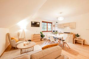 Kuchyň nebo kuchyňský kout v ubytování Úpatí Ještědu - apartmány