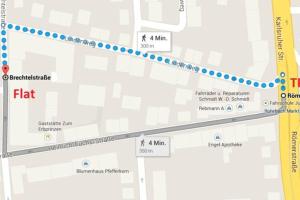 a map of the location of a fl hit at Mini apartment in fairy-tale city! in Heidelberg