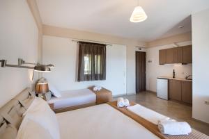 a large room with a bed and a kitchen at Aurora Studios in Nikiana +17 photos