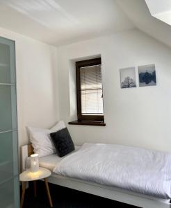 Postel nebo postele na pokoji v ubytování Hotel Freud