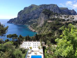 a view from a balcony of a large body of water at Hotel Villa Brunella in Capri