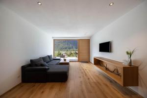 sala de estar con sofá y TV en Apartment Linea Palus, en Plaus