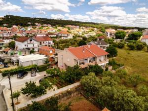 an aerial view of a town with houses at Apartments Anita in Bibinje