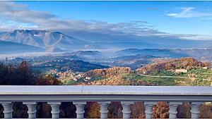 a balcony with a view of a mountain at Villa Inglese in Picinisco