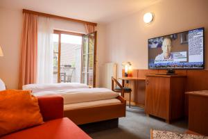 Televízia a/alebo spoločenská miestnosť v ubytovaní Hotel Edlingerwirt - Sauna & Golfsimulator inklusive