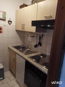 a kitchen with a sink and a stove at Schwarzwald Anna - Lena 44 in Todtmoos