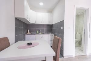 Kuchyň nebo kuchyňský kout v ubytování Apartmani Centar Loznica
