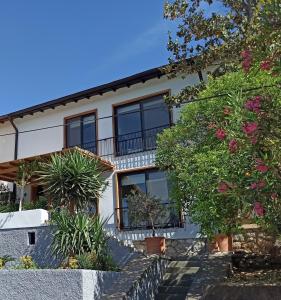 une maison avec des plantes devant elle dans l'établissement Yacht La Maison, à Fethiye