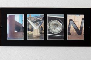 een groep van vier foto's van een brug en een auto bij Bright and modern studio close to Part-Dieu - Welkeys in Lyon