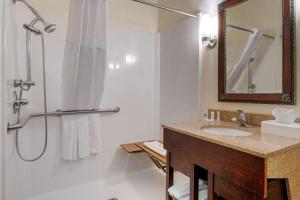 Ett badrum på Comfort Suites Miamisburg - Dayton South