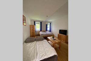 Postel nebo postele na pokoji v ubytování Apartmán u břehu Lipna