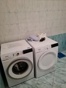 eine Waschmaschine und eine Waschmaschine im Bad in der Unterkunft Apartment Mihael in Dubrovnik