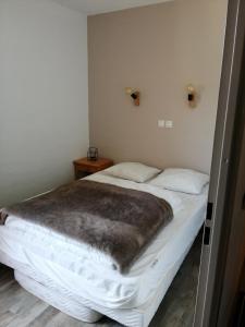 Tempat tidur dalam kamar di L'Ourson skis aux pieds