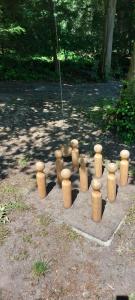 a group of pots sitting on top of a field at Pension U Štěpánků in Trpišovice