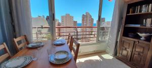 A balcony or terrace at Apartment Sea View in Rincon de Loix- free parking, pool, Wi-Fi, new air conditioning