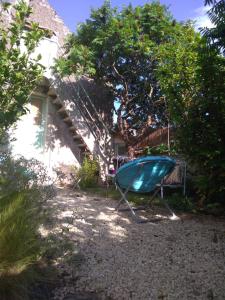 a swing in a yard next to a house at Magnolias in Chinon