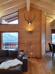 Posezení v ubytování Appartement Nendaz Chardon Bleu