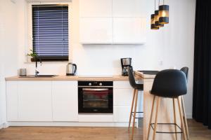Kuchyňa alebo kuchynka v ubytovaní Apartament Słoneczny przy Rybackiej