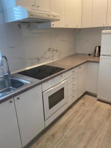 Kuchyň nebo kuchyňský kout v ubytování Apartman Beus