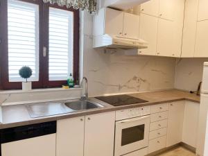 Kuchyň nebo kuchyňský kout v ubytování Apartman Beus