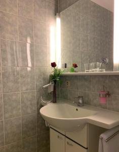 Kylpyhuone majoituspaikassa Freigeist • Pension & Brasserie
