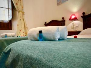 Posteľ alebo postele v izbe v ubytovaní Apartamentos La Casa del Azafrán
