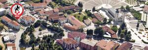 an overhead view of a city with buildings and trees at SOBE MEDIĆ Međugorje in Međugorje