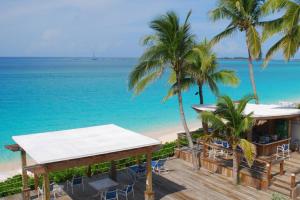 - un complexe sur la plage avec des palmiers et l'océan dans l'établissement Paradise Island Beach Club Ocean View Villas, à Creek Village