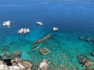 an aerial view of boats in the water at Casa Colletta Vieste in Vieste