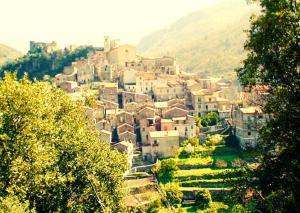a group of buildings on top of a mountain at B&B Il Cuore del Borgo in Papasidero