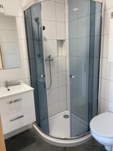 Koupelna v ubytování Nocleg pod Turbaczem + 18 fotografií