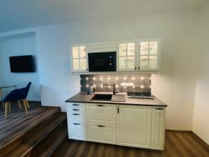 Köök või kööginurk majutusasutuses Apartmány V uličce Frymburk