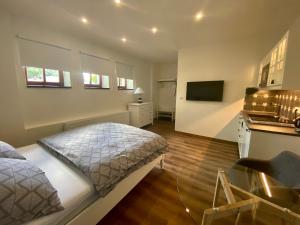 Köök või kööginurk majutusasutuses Apartmány V uličce Frymburk