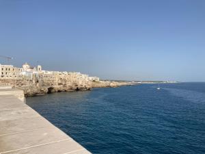 widok na zbiornik wodny z budynkami w obiekcie Essence Appartament w mieście Polignano a Mare