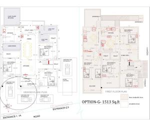 a drawing of a floor plan of a building at Belljem Homes -your own private resort -3 BHK GF in Trichūr