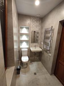 un bagno con un water e un lavandino di Kera a Dedoplis Tskaro