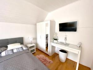 Televízia a/alebo spoločenská miestnosť v ubytovaní Do-Ti Apartmanház Balatonlelle