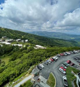 an aerial view of a parking lot with cars at Sugar Top 2805 Condo in Sugar Mountain