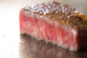 a close up of a piece of food on a table at Iki Stellacote Taiankaku in Iki