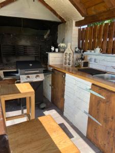 Kuchyň nebo kuchyňský kout v ubytování Villa Rustica