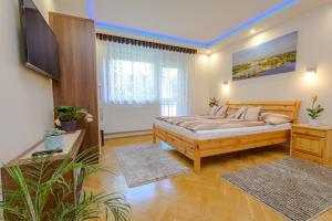 Ένα ή περισσότερα κρεβάτια σε δωμάτιο στο ILLÉS Apartmanok I.