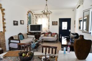 Telewizja i/lub zestaw kina domowego w obiekcie Κυκλαδίτικη βίλα στην Παραλία Αντώνηδες, Κύθνου